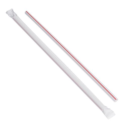 Jovials™ Giant Paper Wrapped Straw, Red/ White, 10.25" (1200Pack)