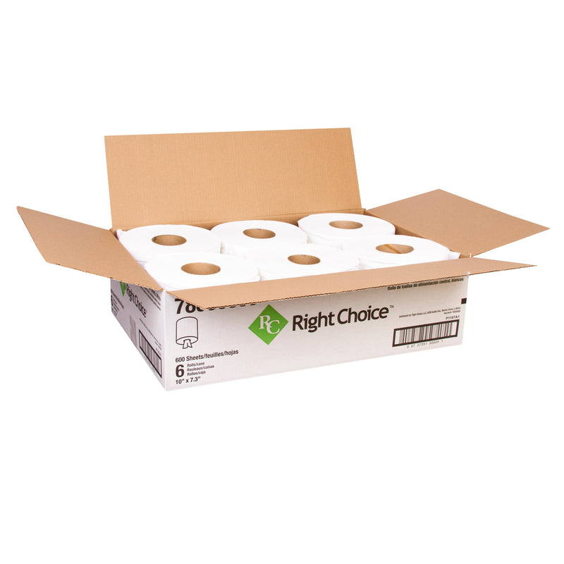 Right Choice™ Paper Toiler Towel 600-Sheets, White 7.3 x 10 (6Pack)